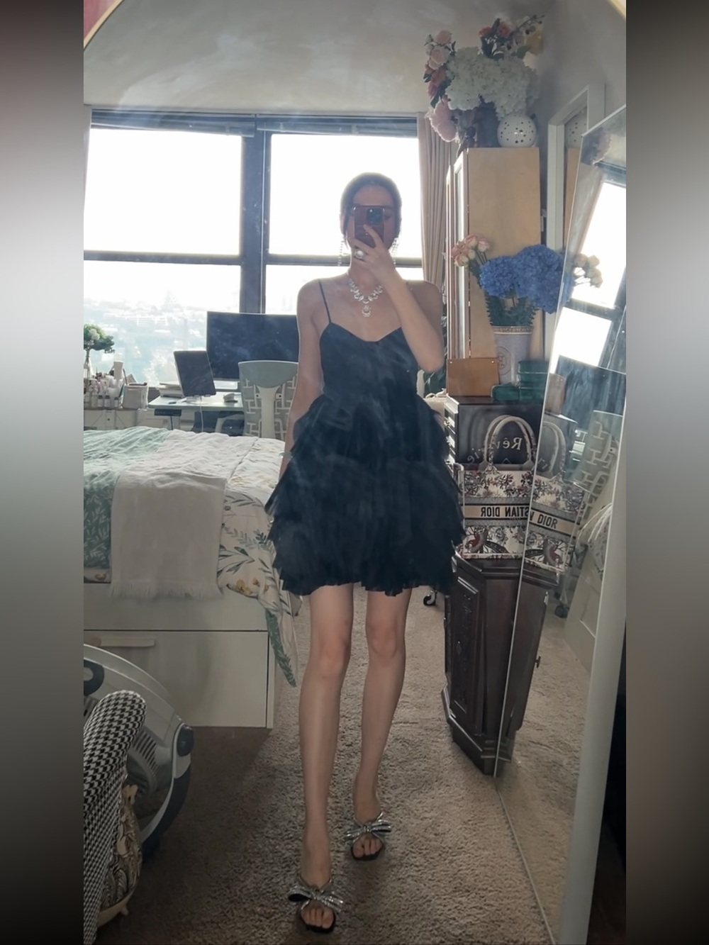 Aje Elsie Tiered Mini Dress In Black UK6/US2